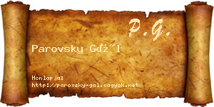 Parovsky Gál névjegykártya